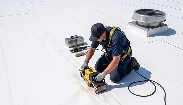 TPO Roof Replacement in Houston
