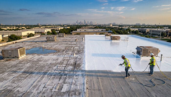 Commercial Roof Coating in Houston